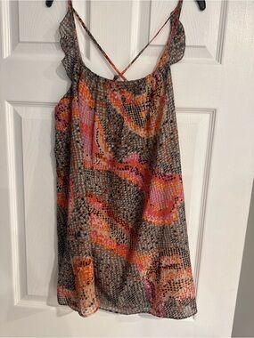 Parker Pink and Coral Abstract Mini Dress